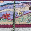 Folk art vintage hooked rug  - 3
