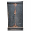 Jolie armoire antique en pin, portes à panneaux creux, recolorée dans le passé - 2