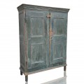 Antique 8 panels armoire, original color - 1