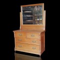 Jolie commode antique en chêne, bureau miroir pour chambre à coucher  - 1