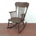 Nice antique pressback rocking chair  - 4