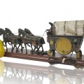Vintage clock deciorated with metal horses  - 3