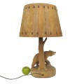Jolie lampe sculptée en bois, sculpture art populaire, ours sculpté - 3