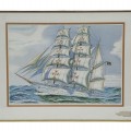 Lithography signed, 142/900, sailboat printed painting  - 1