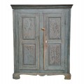 Antique 8 raised panels armoire, cupboard, original color  - 3