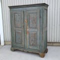 Antique 8 raised panels armoire, cupboard, original color  - 9