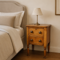 Nice antique pine 2 drawers table  - 2
