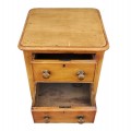 Nice antique pine 2 drawers table  - 3