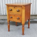 Nice antique pine 2 drawers table  - 8