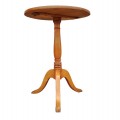Jolie petite table guéridon en pin, piétement tourné - 4