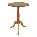 Jolie petite table guéridon en pin, piétement tourné - 1