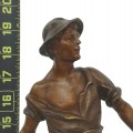 Jolie statue Victorienne en régule, Le travail - 2