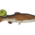 Wooden carved trout, folk art sculpture, carving  - 5