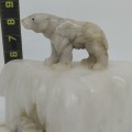 Vintage alabaster lamp with polar bears - 3