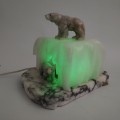Vintage alabaster lamp with polar bears - 6