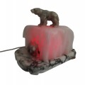 Vintage alabaster lamp with polar bears - 1