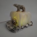 Vintage alabaster lamp with polar bears - 9