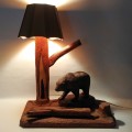 Lampe art populaire sculptée - 3