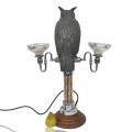 Vintage decorated lamp with owl ornement  - 3
