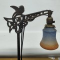 Antique cast iron floor lamp. Unique lampshade. - 4
