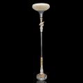 Lampe torchère décoré d'un oiseau en marbre, fillage manquant et abat-jour craqué - 2
