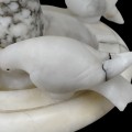 Lampe torchère décorée d'oiseaux en marbre (voir autres photos pour condition)  - 9