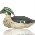 Vintage wooden duck hunting decoy by Pâul-Émile Lacombe - 1