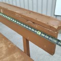 Long banc d’église ou d’école peint brun, très solide - 3