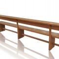 Long banc d’église ou d’école peint brun, très solide - 4