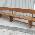Long banc d’église ou d’école peint brun, très solide - 5