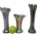 Lot de vases, verre carnaval, vaisselle de collection  - 2