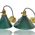 Lighting fixtures with glass shade (right one sold) - 1