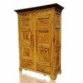 Magnifique armoire de style Adam, 12 caissons, pin et clous forgés  - 1