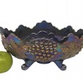 Beautiful Grape & cable carnival glass bowl  - 3