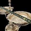 Antique epergne with dual bowls, finely detailed - 2