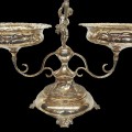 Antique epergne with dual bowls, finely detailed - 3