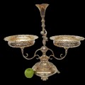 Antique epergne with dual bowls, finely detailed - 4