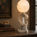 Stellar antique marble lamp with birds ornements - 2