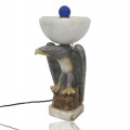Vintage marble lamp with eagle ornement  - 5