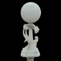 Veru nice antique marble lamp and pedestal with birds ornement  - 3