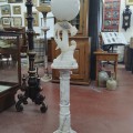 Veru nice antique marble lamp and pedestal with birds ornement  - 6