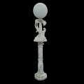 Veru nice antique marble lamp and pedestal with birds ornement  - 1