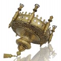 Exceptionnelle lampe de sanctuaire en laiton - 1