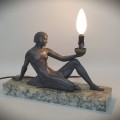 Magnifique lampe de style art déco, base en marbre, fonctionnelle, années 1920-1930 - 4