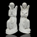 Magnifique paire d'ange en ciment statues religieuses - 4