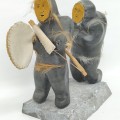 Nice Inuit stone sculpture, Chant de la gorge, Hudson Bay  - 3