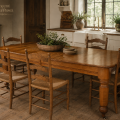 Antique turned legs kitchen table - 2