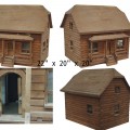 Maison miniature en bois, toit mansardé, art populaire - 1