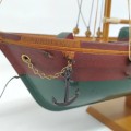 Two-mast sailboat model, fine details, nautical decor. - 2