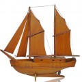 Wooden sailboat model, charming handcrafted look - 1